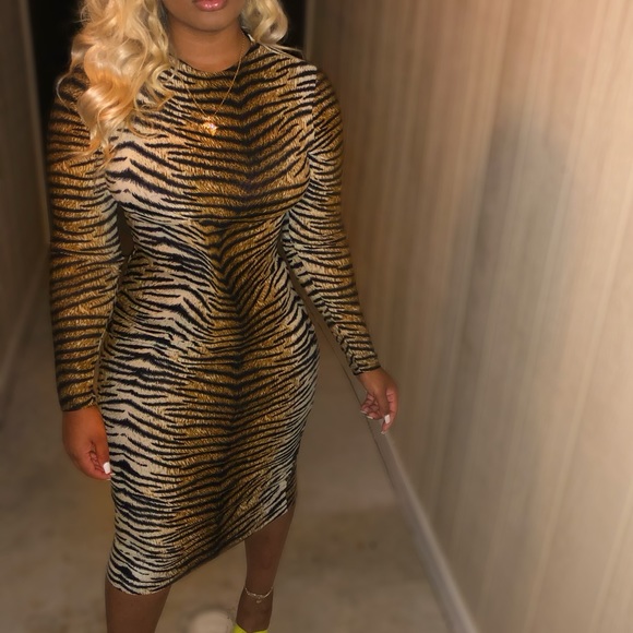 Tiger Long Sleeve Midi Dress - Picture 1 of 1